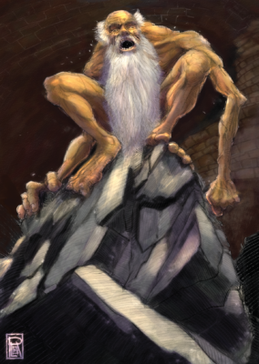 Weird guy on a rock 