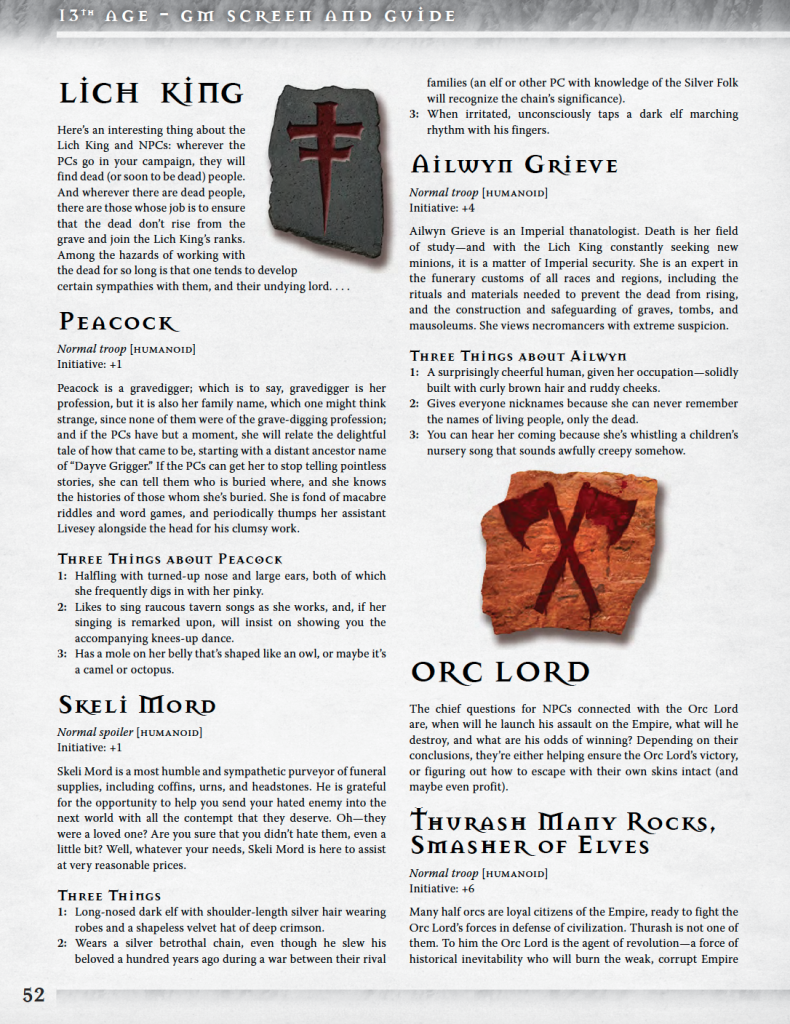 13th Age GM Guide NPCs Lich Orc – Pelgrane Press Ltd